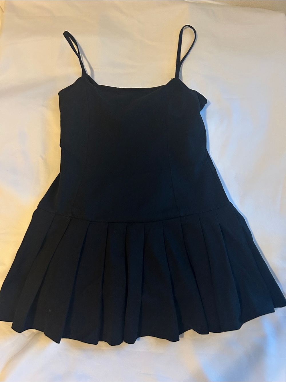BP Black Pleated Spaghetti-Strap Dress